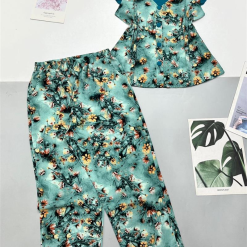 Đồ bộ mango quần dài áo sát nách bèo cổ chữ v - DBO4315