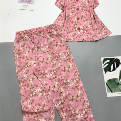 Đồ bộ mango quần dài áo sát nách bèo cổ chữ v - DBO4315