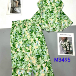 Đồ bộ mango quần dài áo sát nách sau lưng có nút - DBO4316