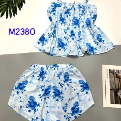 Đồ bộ mango quần đùi áo hai dây in hoạ tiết - DBO4324