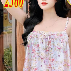 Đồ bộ mango quần đùi áo hai dây in hoạ tiết - DBO4324