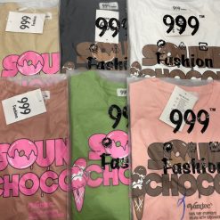 Áo Thun Nữ Cổ Tròn Form Vừa In Chữ Sounp Chocola Size M(40-60kg) - AG1226M