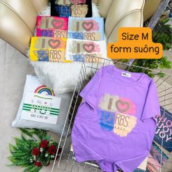 Áo Thun Nữ Cổ Tròn Form Vừa In Chữ I Love CARBS Size M(40-60kg) - AG1228M