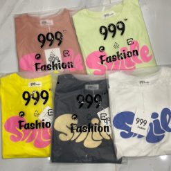 Áo Thun Nữ Cổ Tròn Form Vừa In Chữ SMILE Size M(40-60kg) - AG1229M