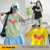 Áo Thun Nữ Cổ Tròn Form Vừa In Chữ SMILE Size M(40-60kg) - AG1229M