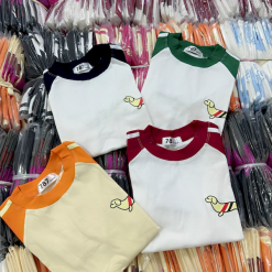 Áo Thun Nữ Cổ Tròn Baby Tee Tay Phối Màu In Hình Cún Mạc AH787 - AG1233