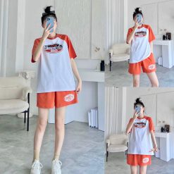 Đồ bộ quần đùi áo tay ngắn in chữ và in số 1986 - DBO4333