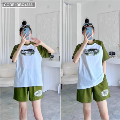 Đồ bộ quần đùi áo tay ngắn in chữ và in số 1986 - DBO4333