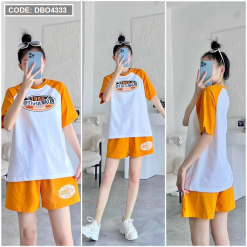 Đồ bộ quần đùi áo tay ngắn in chữ và in số 1986 - DBO4333
