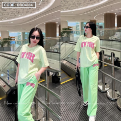 Đồ bộ form rộng thun nữ quần dài in chữ New York - DBO4334
