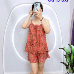 Đồ bộ vải tonl áo hai dây quần đùi siêu mát - DBO4338