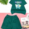 Đồ bộ quần đùi áo tay ngắn in chữ gogo và hình gấu - DBO4339
