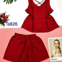 Đồ bộ vải đũi quần đùi áo sát nách - DBO4341