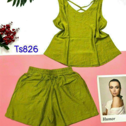 Đồ bộ vải đũi quần đùi áo sát nách - DBO4341