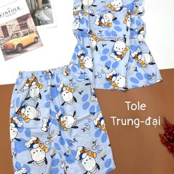 Đồ bộ vải tonl quần lửng áo sát nách bèo - DBO4343