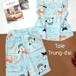 Đồ bộ vải tonl quần lửng áo sát nách bèo - DBO4343