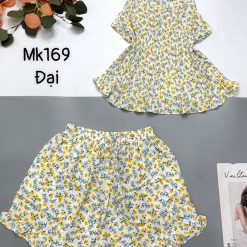Đồ bộ mango quần đùi áo hai dây in hoạ tiết bông nhỏ - DBO4345
