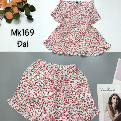 Đồ bộ mango quần đùi áo hai dây in hoạ tiết bông nhỏ - DBO4345
