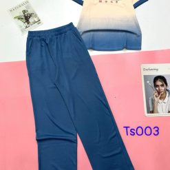 Đồ bộ quần dài áo cổ tròn tay ngắn in chữ MDAY - DBO4348