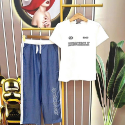 Đồ bộ quần dài jean áo tăm lạnh in chữ - DBO4353