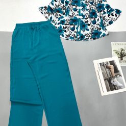 Đồ bộ trung niên mango quần dài màu trơn áo tay lững có 2 size - DBO4356