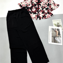 Đồ bộ trung niên mango quần dài màu trơn áo tay lững có 2 size - DBO4356