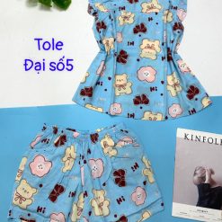 Đồ bộ vải tonl form lớn quần đùi áo sát nách bèo - DBO4358