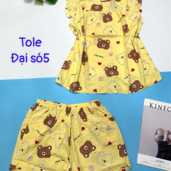 Đồ bộ vải tonl form lớn quần đùi áo sát nách bèo - DBO4358