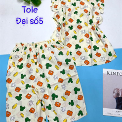 Đồ bộ vải tonl form lớn quần lững áo sát nách bèo - DBO4359