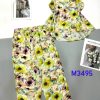 Đồ bộ mango áo sát nách cổ tròn in hình bông - DBO4360