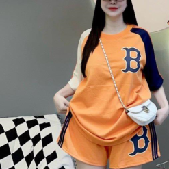Đồ bộ quần đùi áo tay ngắn in chữ B trước và sau áo - DBO4361