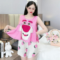 Đồ bộ quần đùi latin áo siêu mát in hình - DBO4362