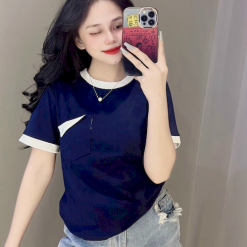 Áo Thun Nữ Cổ Tròn Baby Tee Phối Túi Giả Mini Mạc AH787 - AG1243