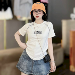 Áo Thun Nữ Cổ Tròn Baby Tee In Số 1988 Mạc AH787 - AG1245