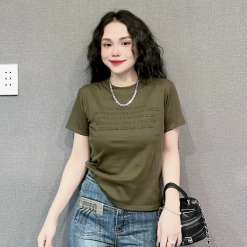 Áo Thun Nữ Cổ Tròn Baby Tee In Dập Nổi Chữ Nhuyễn Mạc AH787 - AG1248