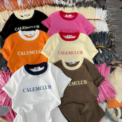 Áo Thun Nữ Cổ Tròn Baby Tee Thêu Chữ CALEMCLUB Mạc AH787 - AG1258