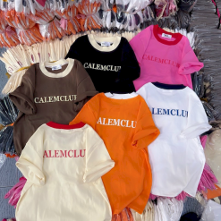 Áo Thun Nữ Cổ Tròn Baby Tee Thêu Chữ CALEMCLUB Mạc AH787 - AG1258