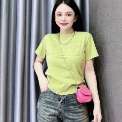 Áo Thun Nữ Cổ Tròn Baby Tee In Dập Nổi Chữ ICE Mạc AH787 - AG1257