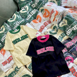 Áo Thun Nữ Trơn Cổ Tròn Baby Tee In Chữ HOLIDE Mạc AH787 - AG1261