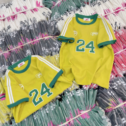 Áo Thun Nữ Trơn Cổ Tròn Baby Tee Tay Viền Sọc In Số 24 Mạc AH787 - AG1262