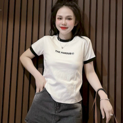 Áo Thun Nữ Cổ Tròn Baby Tee In Chữ The Famous Mạc AH787 - AG1265