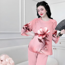 Đồ bộ lam latin quần dài áo tay lỡ cổ tròn size 1 - DBO4364