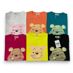 Áo Thun Nữ Cổ Tròn Form Vừa In Hình Gấu Pooh M(40-60kg) - AG1277