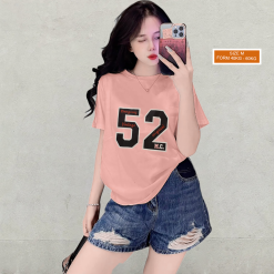 Áo Thun Nữ Cổ Tròn Form Vừa In Số 52 Size M(40-60kg) - AG1279