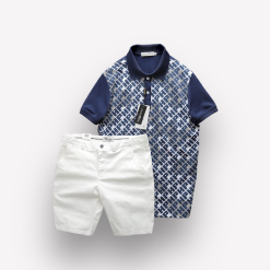 Set Bộ Nam Áo Thun Polo Cổ Bẻ Pack Hourse In Chữ HP Phối Quần Short Kaki Rurumen Cao Cấp - SBN096