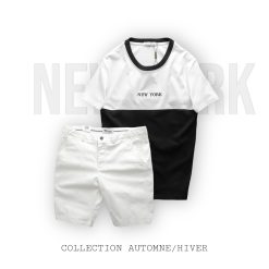 Set Bộ Nam Áo Thun Cổ Tròn Pack Hourse Hai Màu Phối Quần Short Kaki Rurumen Cao Cấp - SBN097