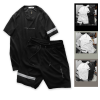 Set Bộ Nam Quần Short Áo Tay Ngắn Viền Sọc In Chữ Orgininal - SBN099