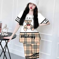 Đồ bộ satin quần lững áo cổ tròn in hình dể thương - DBO4367