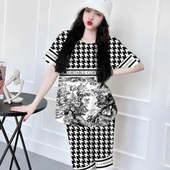 Đồ bộ satin quần lững áo cổ tròn in hình dể thương - DBO4367