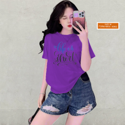 Áo Thun Nữ Cổ Tròn Form Vừa In Chữ Life Is Short Size M(40-60kg) - AG1286